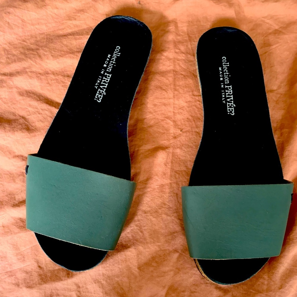 Italian sandal size 38 moss green